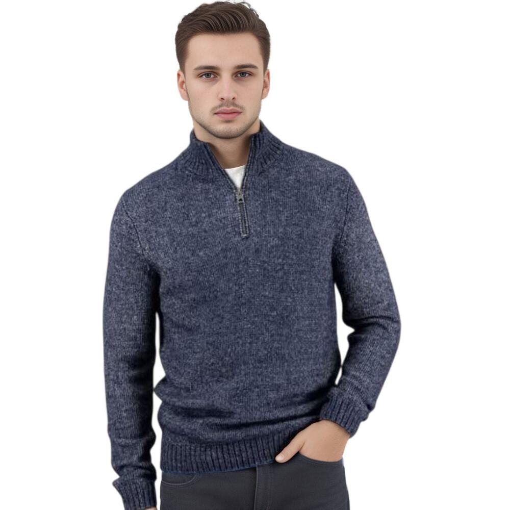 Alesbury 1/4 Zip Pullover Sweater Navy Blue Mock Neck NWT Men's Size Medium